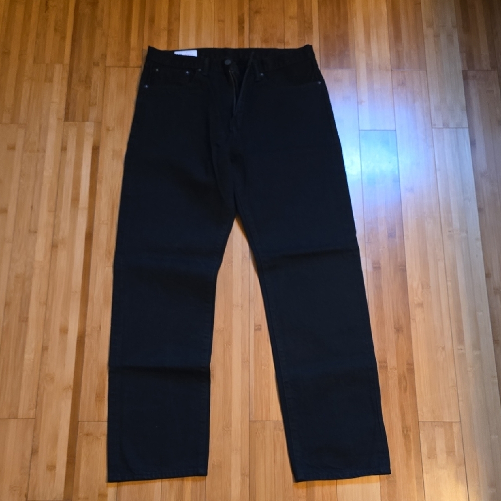gap selvedge 34 Black Straight-Leg Jeans